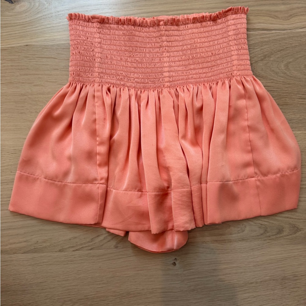Elegant High-Waisted Coral Shorts